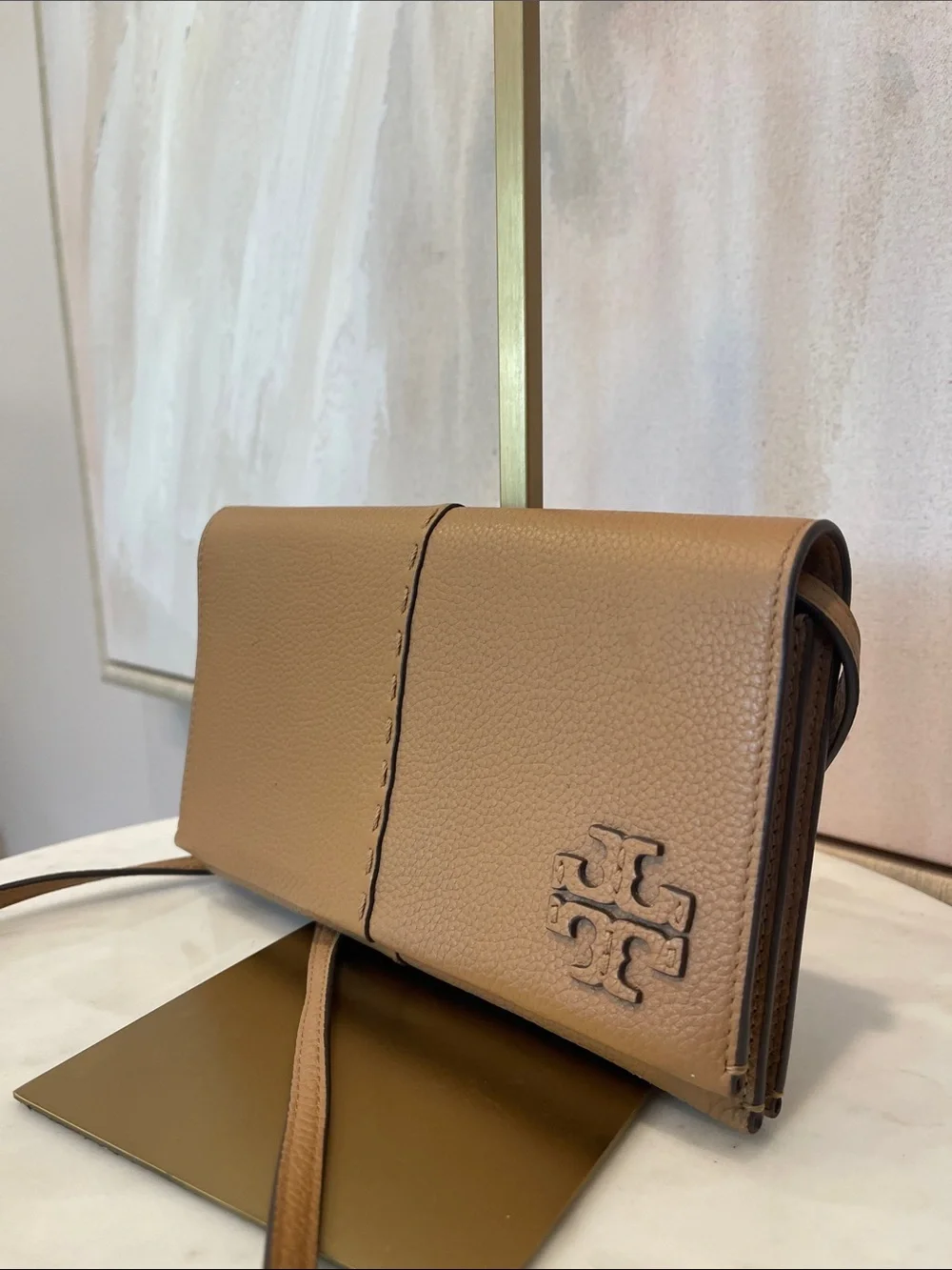 Tory Burch McGraw Wallet Crossbody Bag in Tan